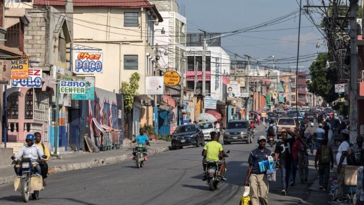 A busy street in Port-au-prince, Haiti