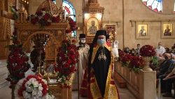 Griechisch-orthodoxer Patriarch von Antiochien bei den Osterfeierlichkeiten 2021 in Aleppo