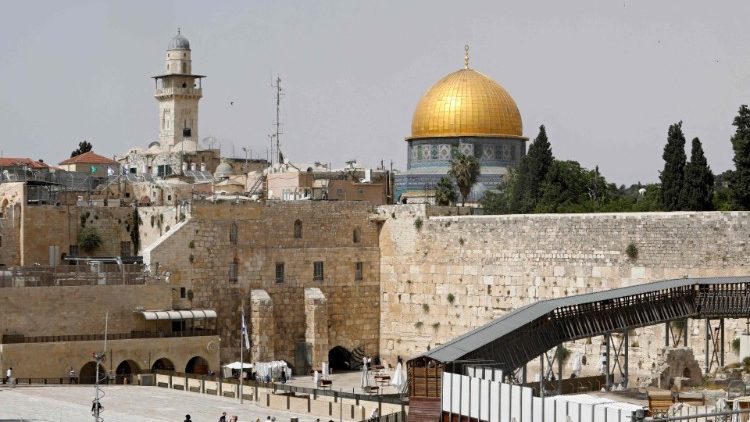 Jérusalem, le Mur des lamentations et le dôme du Rocher