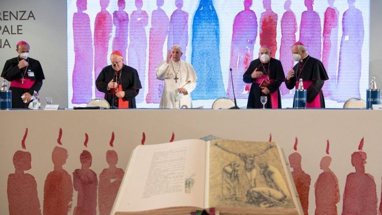 Papež Frančišek na odprtju 74. plenarnega zasedanja Italijanske škofovske konference, 24. maj 2021