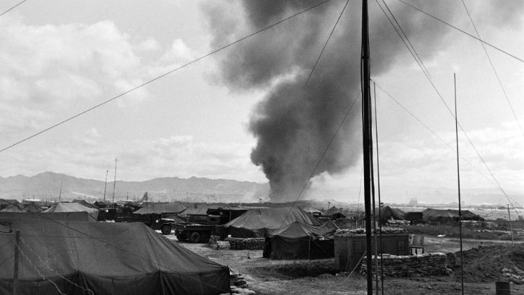 Un camp de l'armée américaine au Vietnam, en 1967.
