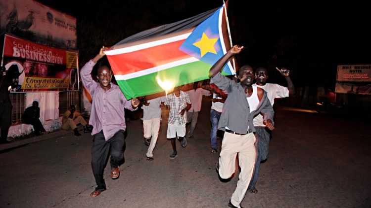 Firande på Jubas gator på Sydsudans självständighetsdag 9 juli 2011