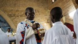 File photo of Cardinal Monsengwo during Mass in Kinshasa