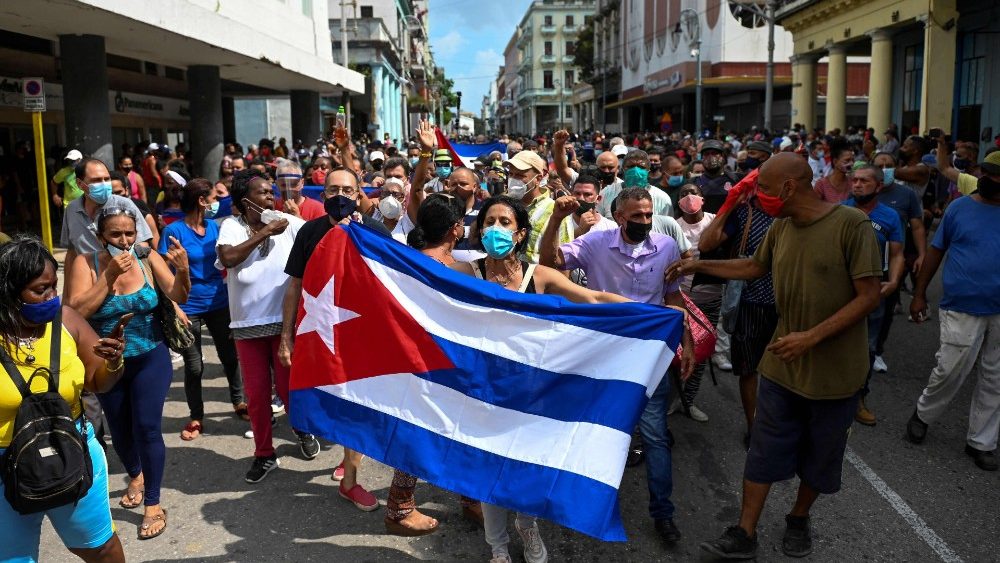 Protesty v Havane, hlavnom meste Kuby (11. júl 2021)