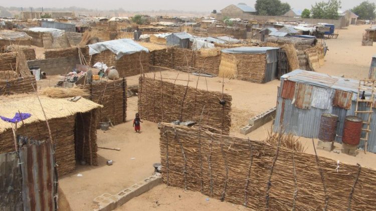 Un camp de déplacés dans la périphérie de Maiduguri, dans l'état de Borno, en août 2021. 