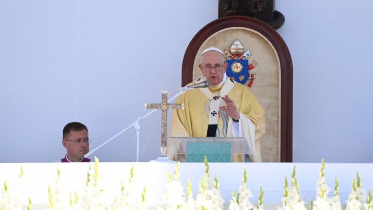 Pope Francis during the closing Mass in Budapest's Heroes' Square, Hungary