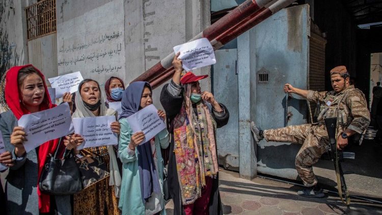 Women demanding more rights for women in Kabul. 