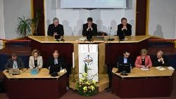 Dernier jour d'assemblée plénière de la Conférence des évêques de France, le 8 novembre 2021 à Lourdes. 