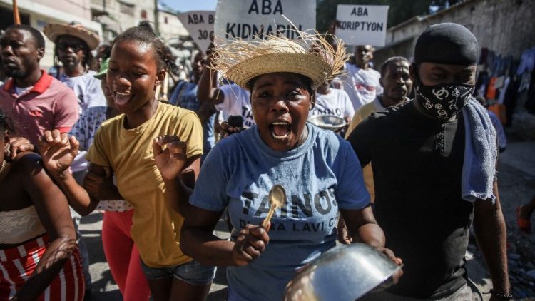 Haitians protesting in November against gang-related crime