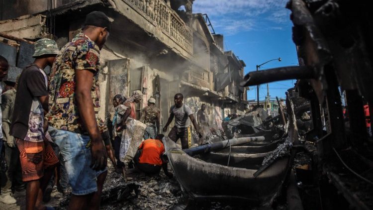 The scene of the devastation caused by the fuel tanker explosion in Cap-Haitien, Haiti.