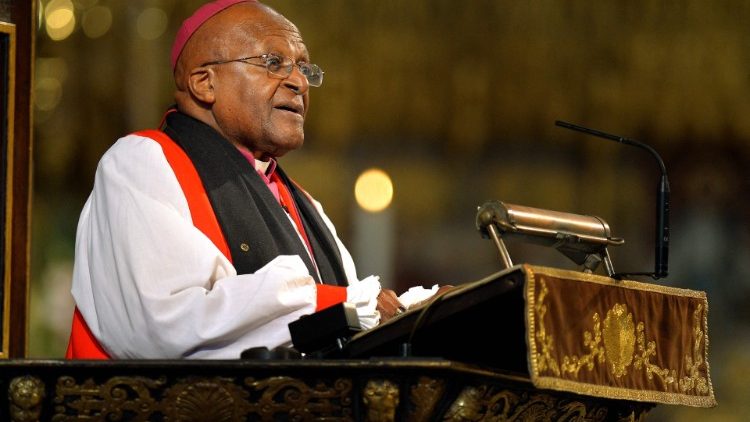 Archbishop Desmond Tutu during a memorial service for former President Mandela