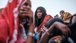 Femmes nigérianes déplacées dans le village d'Afdera en Éthiopie, le 15 février 2022. 