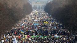 Protesters gathered in Berlin, Germany, on 27 February to protest Russia's invasion of Ukraine