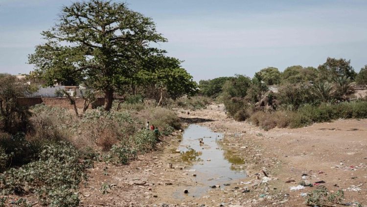  A dry river bed  in Somalia