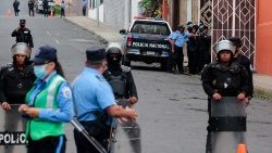 Police officers in Nicaragua enforce government crackdown on Catholic Church representatives