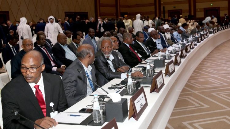 Various Chadian representatives attending the Monday signing ceremony in Doha.