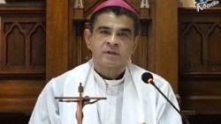 Mgr Rolando Alvarez au cours d'une messe diffusée sur les réseaux, à Matagalpa au Nicaragua, le 5 août 2022. 