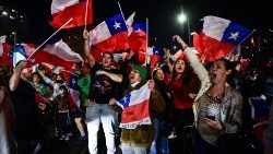 Santiago du Chili, dimanche 4 septembre, après la victoire du «non» au projet de constitution.