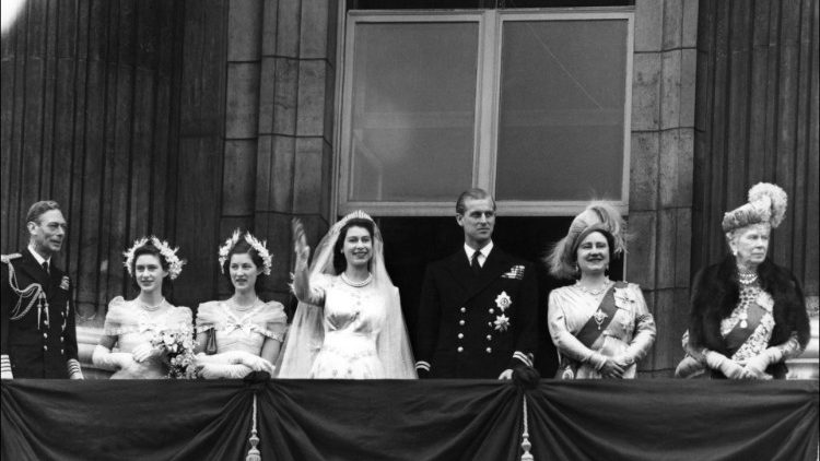 File photo of then-Princess Elizabeth II on her wedding day on 20 November 1947