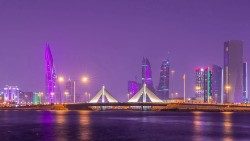Skyline von Manama, Hauptstadt und größte Stadt des Inselstaates am Persischen Golf