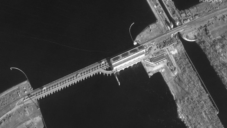 File photo of the Kakhovka hydroelectric plant on the Dnieper River