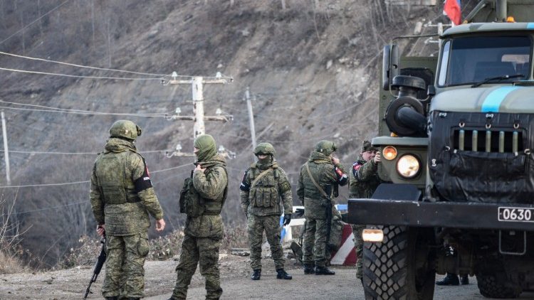 Russische Soldaten Ende Dezember am Latschin-Korridor
