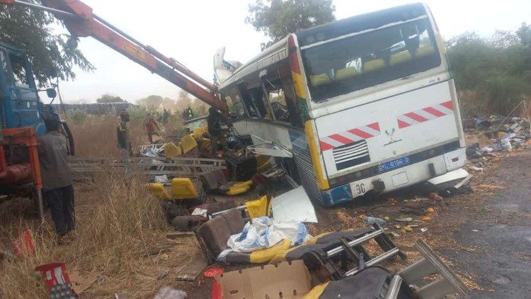 Image of the aftermath from tragic bus collision in Senegal