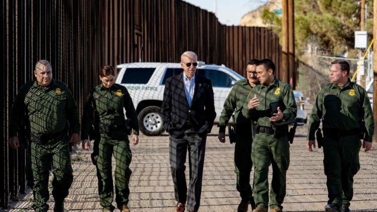 Joe Biden na fronteira EUA-México em El Paso, Texas