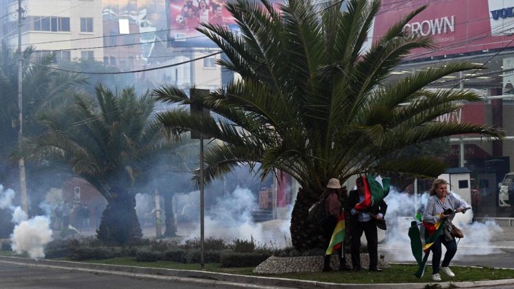 Manifestation à La Paz, capitale bolivienne, le 10 janvier 2023. 
