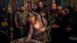 Pogrzeb poległego w Bachmucie ukraińskiego żołnierza, Kijów, 12 stycznia 2023