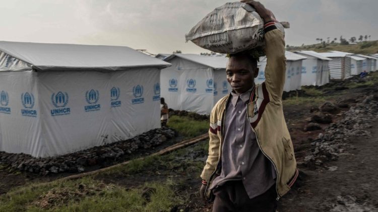 An internally displaced person at the UNHCR refugee camp in Bushagara, DRC