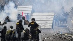 Ausschreitungen bei den Protesten in Peru (hier in Arequipa, Bild vom 19.1.2023)