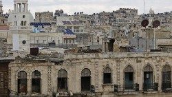 Une église de la vieille ville d'Alep détruite par le séisme du 6 février 2023, qui a fait près de 6 000 morts en Syrie. 