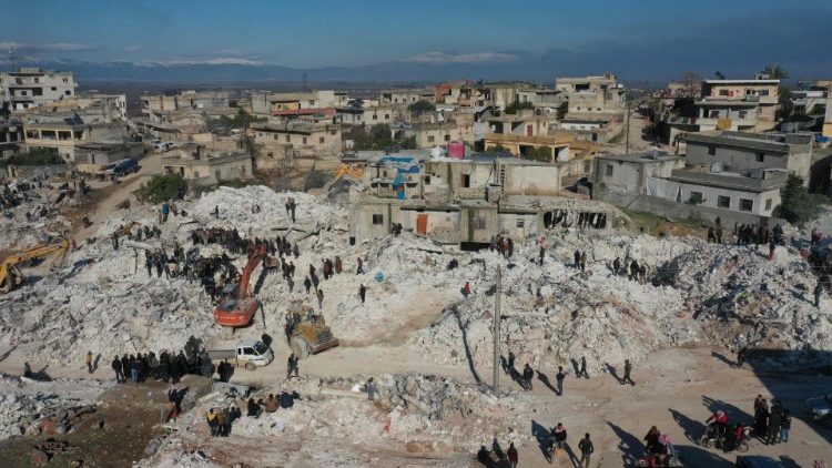 Harimo miestas Sirijos Idlibo rajone po žemės drebėjimo