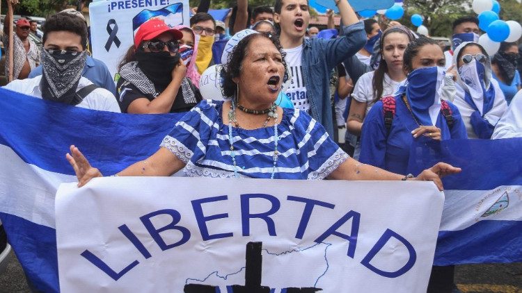 En mai 2019, une manifestation pour demander la libération des prisonniers politiques, à Managua. 