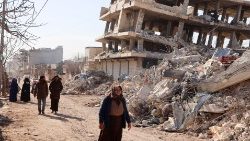 Dans la province d'Alep le 10 février, dévastée par le séisme. 