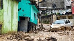 Damage caused by heavy rains in the municipality of Sao Sebastiao