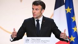 Le président français Emmanuel Macron lors de son discours sur l'Afrique lundi 27 février à l'Elysée