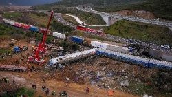 Site de l'accident de train à Larissa en Grèce le 1er mars 2023
