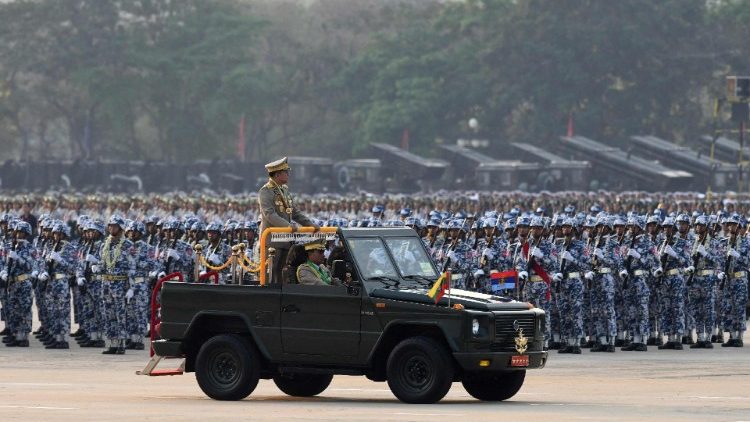 Myanmar's Military ruler attends ceremony to mark Armed Forces Day on 27 march 2023