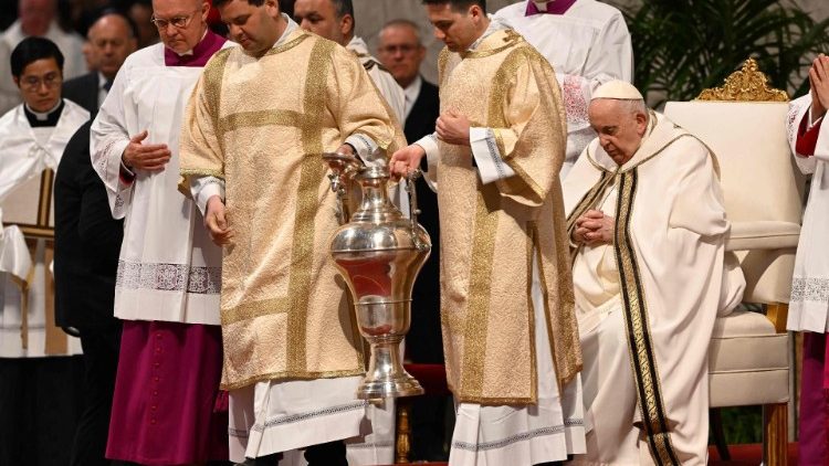 Pope Francis at Chrism Mass in the Vatican