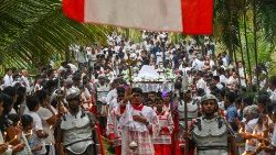 Procession du Vendredi saint à Colombo, Sri Lanka, vendredi 7 avril 2023.