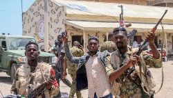 Sudanese army soldiers at the Rapid Support Forces base in Port Sudan