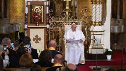 Popiežius Budapešte aplankė graikų katalikų bendruomenę