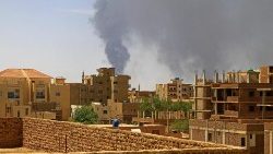 Smoke over residential buildings in Khartoum