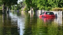 Ciudades inundadas en la región italiana de Emilia Romaña