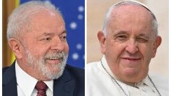 Papa Francisc și președintele brazilian Luiz Inacio Lula da Silva