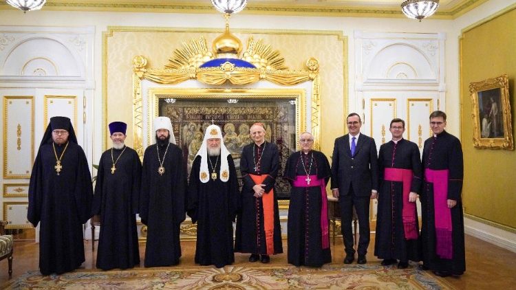 Участники встречи в Патриаршей и Синодальной резиденции (Данилов монастырь, 29 июня 2023 г. 