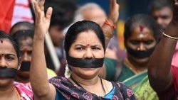 Protestkundgebung diese Woche in Chennai gegen die sexualisierte Gewalt gegen christliche Frauen in Manipur