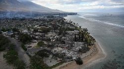 山火事による焼失が広がるハワイ・マウイ島東部海岸　2023年8月10日